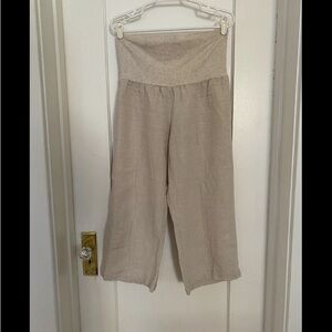 4our Dreamers Linen Maternity Crop Pant